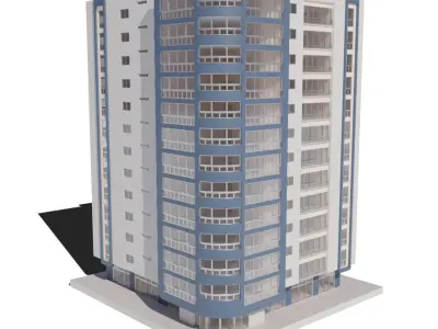 Residential Building with internal 6 3D model