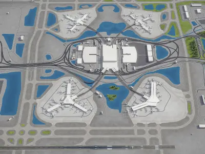 Orlando - Airport - MCO Low-poly 3D model