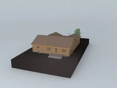 standard tract house with basement Free 3D model