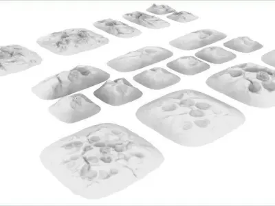 Various Cratered Pebbled Terrain 3D print model