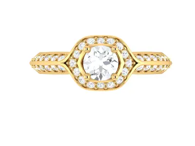 Classic Yellow Gold Diamond Engagement Ring 3D print model purchase
