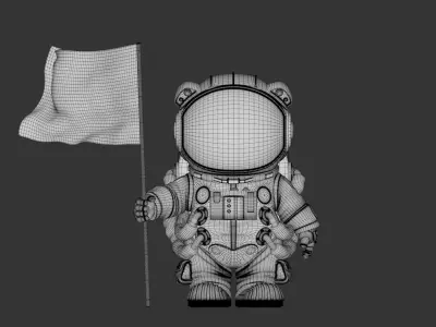 Astronaut Low-poly 3D model get