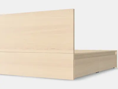 MALM Bed frame high w 4 storage boxes 2 Low-poly 3D model