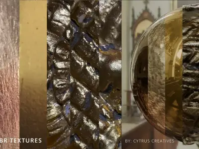 6 3K Gold PBR Textures  Texture