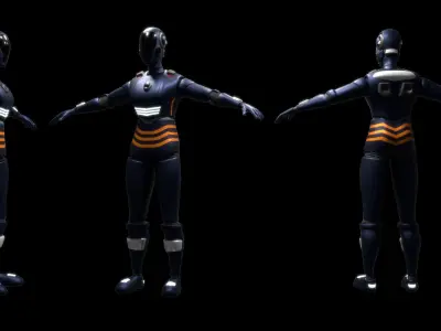 Futuristic Soldier - Robots Character Pack Low-poly 3D model