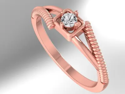 Solitaire Wedding Engagement Women Band Ring 3D print model buy