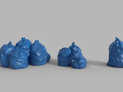Urban Garbage Small Pack Low-poly 3D model