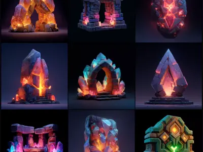 Crystallized Objects Pack I 3D model