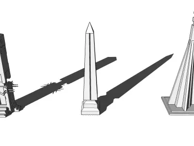 Lost Civilizations 3 Column Kit Low-poly 3D model