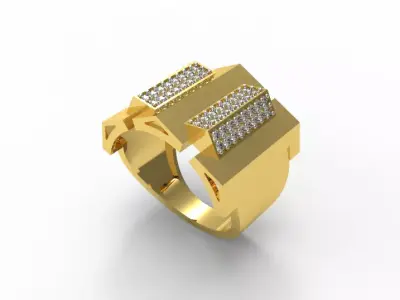096 - Big Light Weighted Gents Ring - For men 3D print model