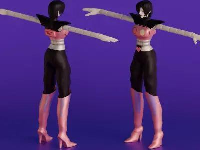 CyberLynx Rigged 3D Feline Cyborg Avatar for VRChat Low-poly 3D model