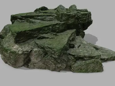 Stair rock Low-poly 3D model order
