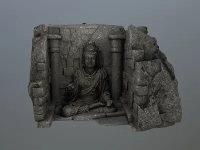 buda temple   Low-poly 3D model