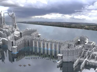 Atlantis City Structures 3D model