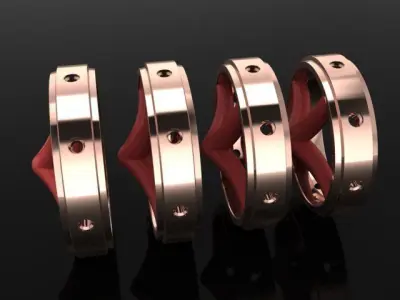 Box Diamond Band Infinity Band Fashion Engagement  Ring Mix Size 3D print model