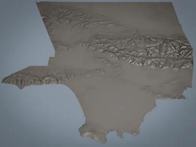 Los Angeles County Terrain Low-poly 3D model