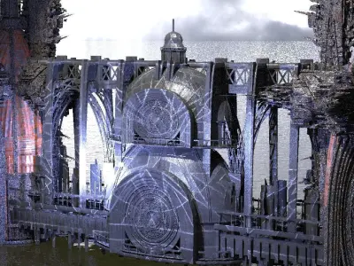 Knights Templar Sci Fi Tower Bridges 3D model