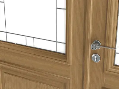 Door classic with glass quad 01 3D model