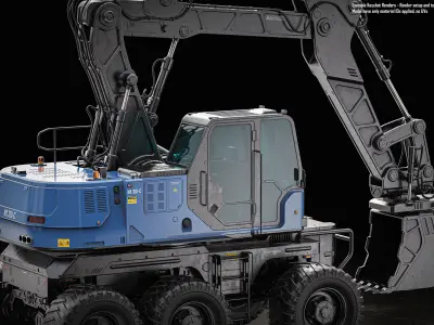 Wheeled Excavator 3D model