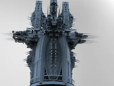 Sci Fi Fusion Emperor Tower Balcony 8 models  3D model