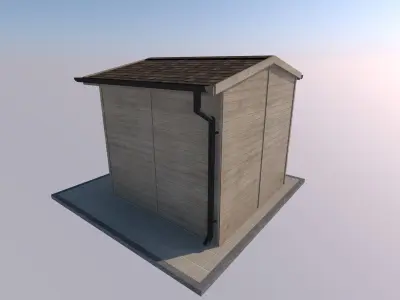 wooden garden house outbuilding 3D model