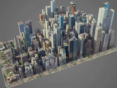 City C1 Low-poly 3D model