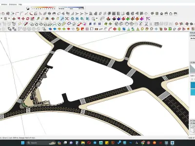 Asphalt Road Section Free 3d Model 3D model