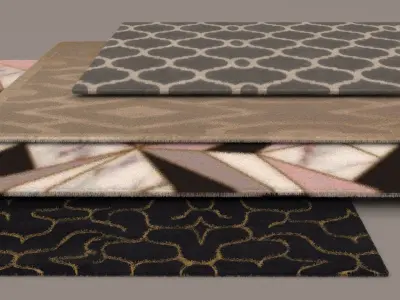 Carpets four different patterns 3D model