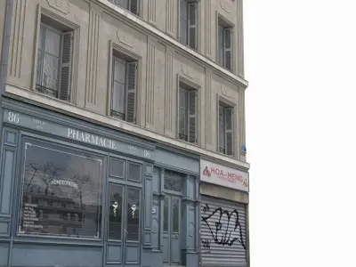 Old Paris House 003 Low-poly 3D model