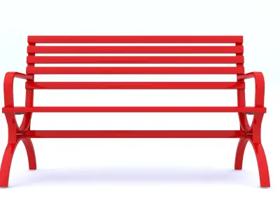 Bench Outdoor Architecture Design Furniture Low-poly 3D model