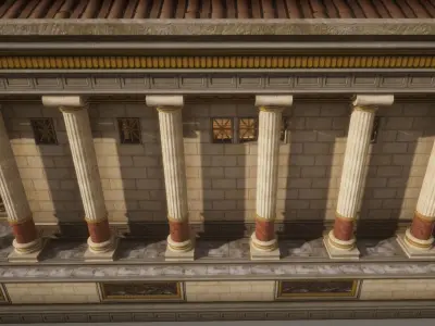 Roman Temple Low-poly 3D model