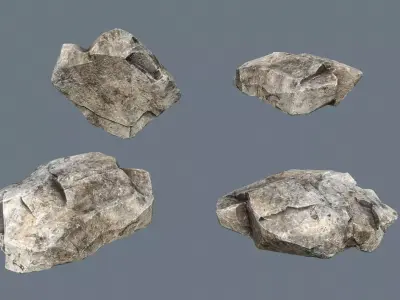desert stones Low-poly 3D model