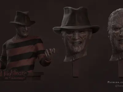 Freddy Krueger Bust 3D print model