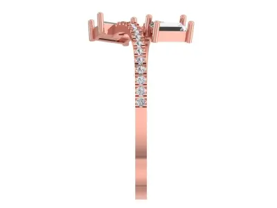 Solitaire Women Light Weight Baguette Stone Band Ring 3D print model get