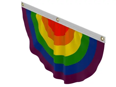 Rainbow Gay Pride Flag Bunting 3D model