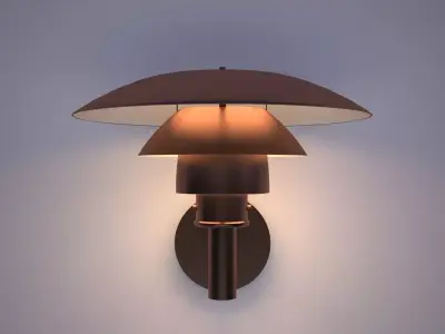 Copper Exterior Wall Light PH 4 53 Louis Poulsen Low-poly 3D model