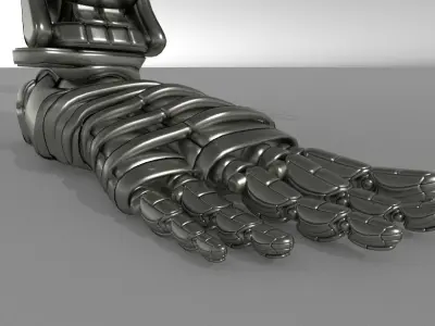 Robot legs version 2 rigged  and animated 3D model