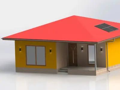 Prefabricated House Low-poly 3D model