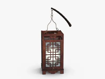 Antique China Lamp Low-poly 3D model