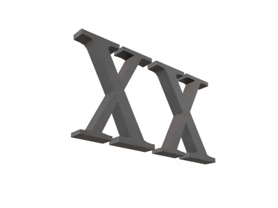 Roman Numerals 20 v1 001 Low-poly 3D model