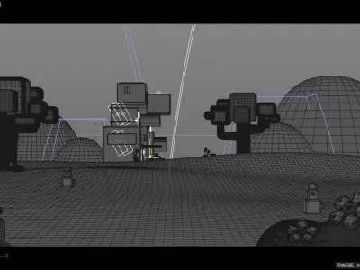 cartoon forest scene 3D model