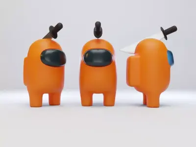 Among Us Knife Hat Character 3D model