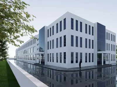 industrial building Low-poly 3D model