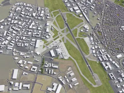 Aberdeen - Airport - ABZ Low-poly 3D model