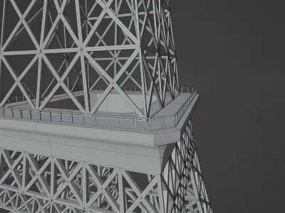 Eiffel Tower Low-poly 3D model