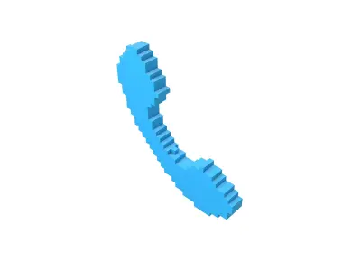 Voxel Phone Symbol v1 003 Low-poly 3D model