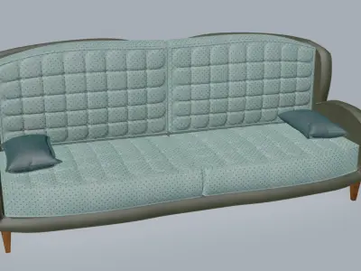 Chesterfield smoothed shape sofa 3D model