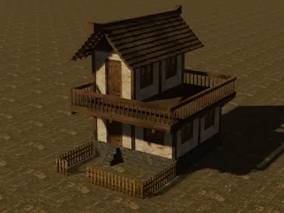 Medieval house seven 3 Low-poly 3D model