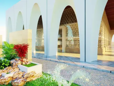 3D Model Modern Three-Story Community Building Low-poly 3D model