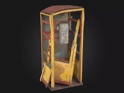 Rustic Phone Booth  A Nod to Vintage Charm 3D model